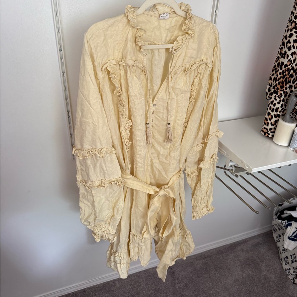 Mahli the Label plus size 4X/ 5X Watch the Sun mini dress in Butter yellow.